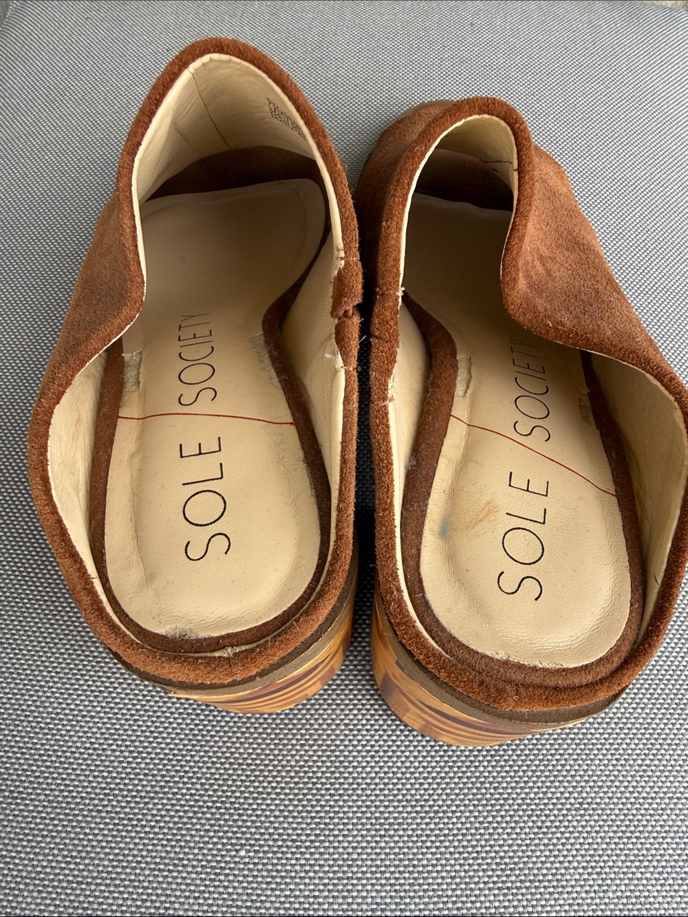 Sole Society Brown Suede Open-Toe Block Heel Mules - Picture 8 of 9